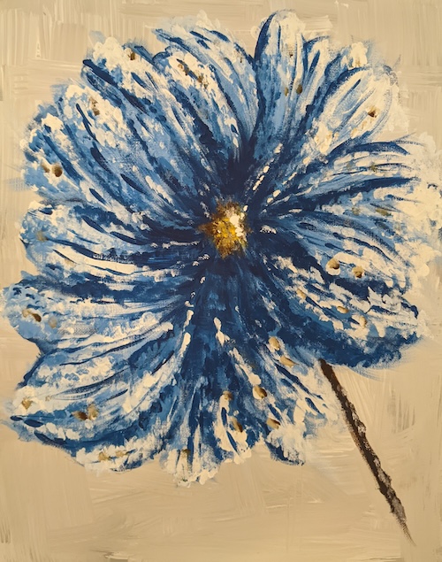 Flower painting by Chris Sims, a therapist specializing in handling toxic family members, healing from childhood trauma, and overcoming anxiety, depression, and ADHD.
